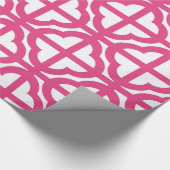 Hot-Roze Quaterfoil Lattice Quarter Wrapping Paper Cadeaupapier (Hoek)