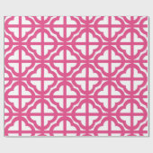 Hot-Roze Quaterfoil Lattice Quarter Wrapping Paper Cadeaupapier (Vlak)
