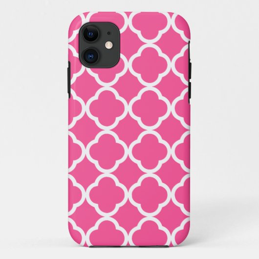 Hot-Roze Quatrefoil Case-Mate iPhone Case (Achterkant)