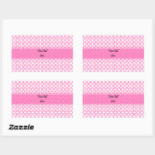Hot-roze Quatrefoil-patroon Rechthoekige Sticker (Vel)