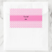 Hot-roze Quatrefoil-patroon Rechthoekige Sticker (Tas)
