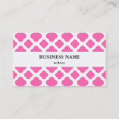 Hot-roze Quatrefoil-patroon Visitekaartje (Achterkant)