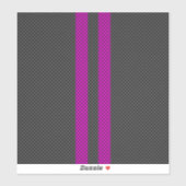Hot-roze racestrepen in koolstofvezelstijl sticker (Vel)