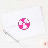 Hot-roze radioactief bord ronde sticker (Envelop)