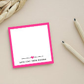 Hot-roze rand en hart met liefde van post-it® notes