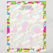 Hot-roze regenboogpatroon briefhoofd sjabloon (Voorkant)