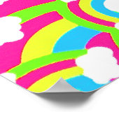Hot-roze regenboogpatroon poster (Hoek)