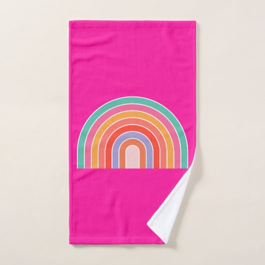 Hot-roze regenboogpreppy kleurige Happy Rainbow Bad Handdoek (Handdoek)
