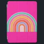 Hot-roze regenboogpreppy kleurige Happy Rainbow iPad Air Cover<br><div class="desc">Regenboog - Retro kleurrijke regenboog - Abstracte boog - Warm roze.</div>