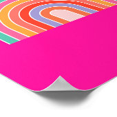 Hot-roze regenboogpreppy kleurige Happy Rainbow Poster (Hoek)