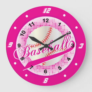 Hot-roze retro Baseball-stijl Grote Klok