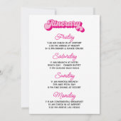 Hot roze retro lettertype lang vrijgezellenweekend kaart (Achterkant)