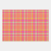 Hot-roze Retro met Oranje en blauw Inpakpapier Vel (Voorkant)