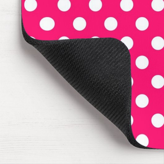 Hot-roze Retro Polka Dots Pattern Mousepad Muismat (Hoek)