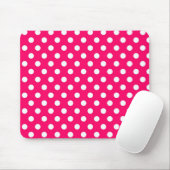 Hot-roze Retro Polka Dots Pattern Mousepad Muismat (Met muis)