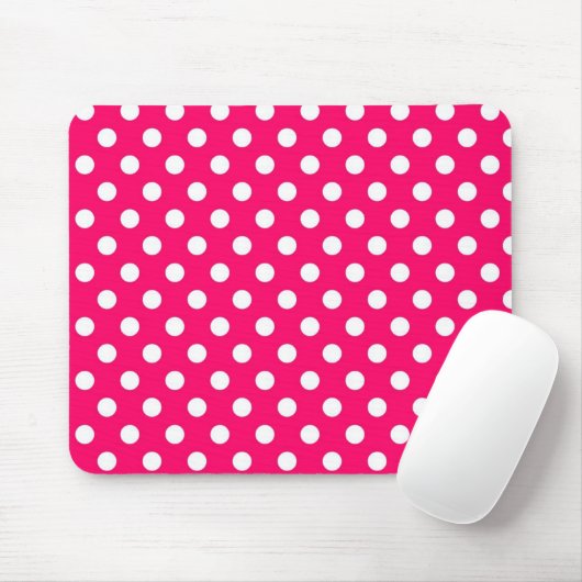 Hot-roze Retro Polka Dots Pattern Mousepad Muismat (Met muis)