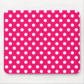 Hot-roze Retro Polka Dots Pattern Mousepad Muismat (Voorkant)