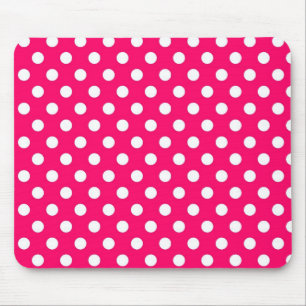 Hot-roze Retro Polka Dots Pattern Mousepad Muismat