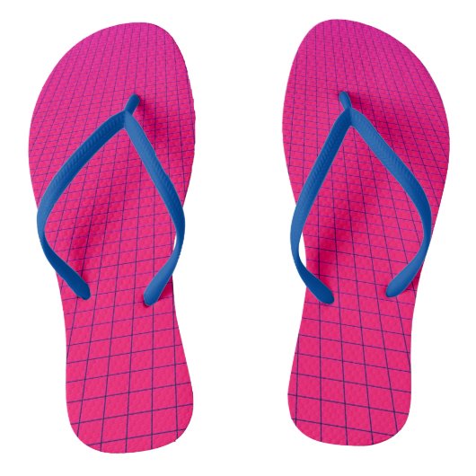 Hot-roze Retrogolraster-Teenslippers Teenslippers (Voetbed)