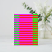 Hot-roze rode strepen briefkaart (Staand voorkant)
