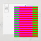 Hot-roze rode strepen briefkaart (Voorkant / Achterkant)