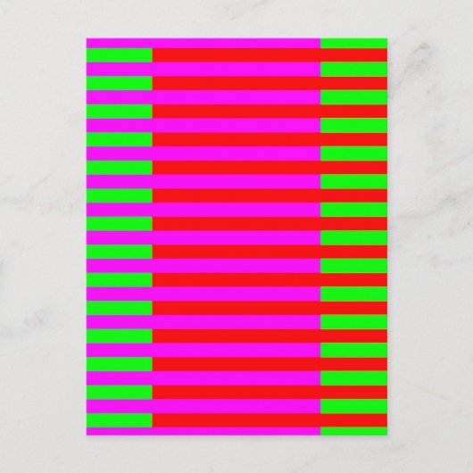 Hot-roze rode strepen briefkaart (Voorkant)