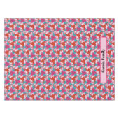 Hot-roze rode Turquoise Floral printpatroon Tafelkleed (Voorkant (Horizontaal))
