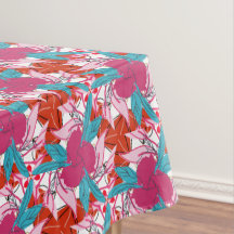 Hot-roze rode Turquoise Floral printpatroon