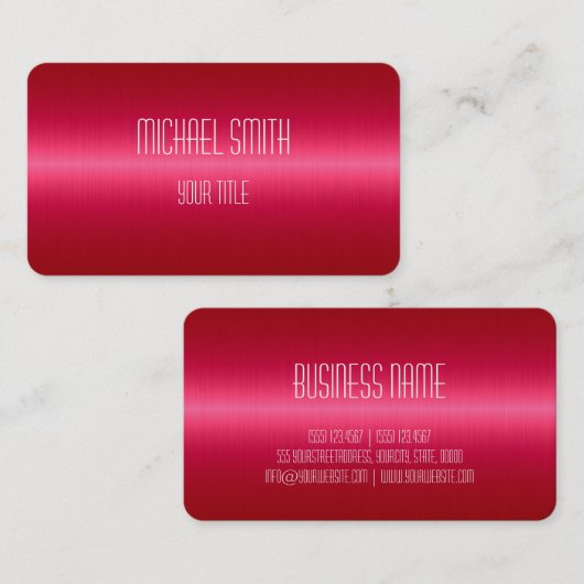 Hot-roze roestvrij staal Metaalkijk Visitekaartje (Voorkant / Achterkant)