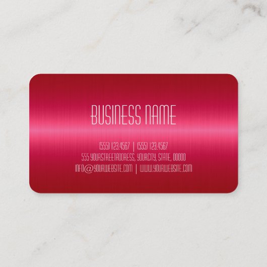 Hot-roze roestvrij staal Metaalkijk Visitekaartje (Achterkant)