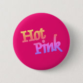 Hot-roze ronde knop ronde button 5,7 cm (Voorkant)