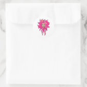 Hot Roze Ronde Sticker (Tas)