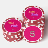 Hot Roze rood 5 gestreepte poker chip (Opstapeling)
