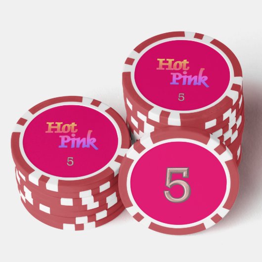 Hot Roze rood 5 gestreepte poker chip (Opstapeling)