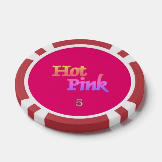 Hot Roze rood 5 gestreepte poker chip (Enkel)