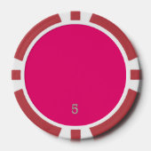 Hot Roze rood 5 gestreepte poker chip (Voorkant)