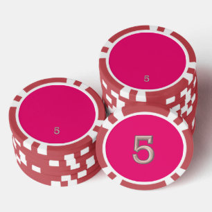 Hot Roze rood 5 gestreepte poker chip