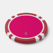 Hot Roze rood 5 gestreepte poker chip (Enkel)