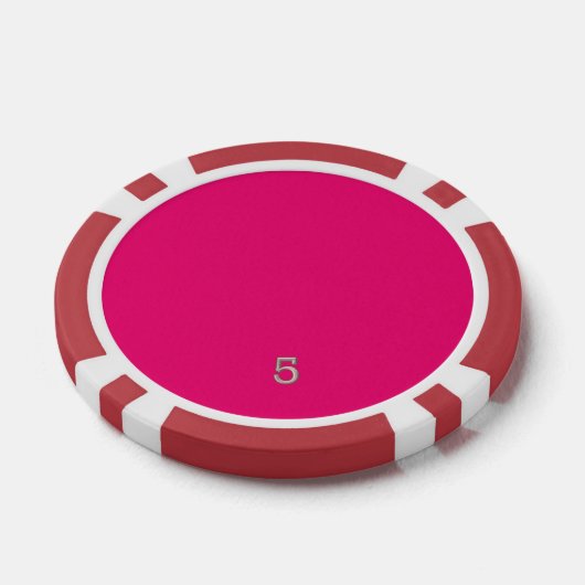 Hot Roze rood 5 gestreepte poker chip (Enkel)
