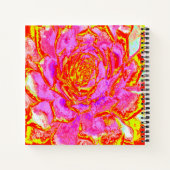 Hot-roze, rood en geel sedum rosette notitieboek (Achterkant)