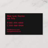 Hot roze rood zwart damask aangepaste visitekaartj visitekaartje (Achterkant)