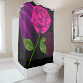 Hot-roze Roos 1A - Shower Curtain Douchegordijn (In situ)