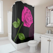 Hot-roze Roos 2 - Shower Curtain Douchegordijn (In situ)