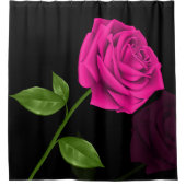 Hot-roze Roos 2 - Shower Curtain Douchegordijn (Voorkant)