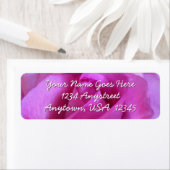 Hot-roze roos bloemenfotoscript aangepast adres etiket (Insitu)