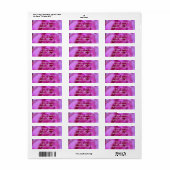 Hot-roze roos bloemenfotoscript aangepast adres etiket (Full Sheet)