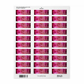 Hot-roze roos bloemenfotoscript aangepast adres etiket (Full Sheet)
