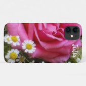 Hot-roze Roos en White Daisies Foto Case-Mate iPhone Case (Achterkant (horizontaal))
