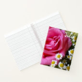 Hot-roze Roos en White Daisies Foto Notitieboek (Binnen)