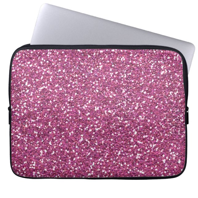 Hot-roze Roos Glamour Laptop Sleeve (Voorkant)